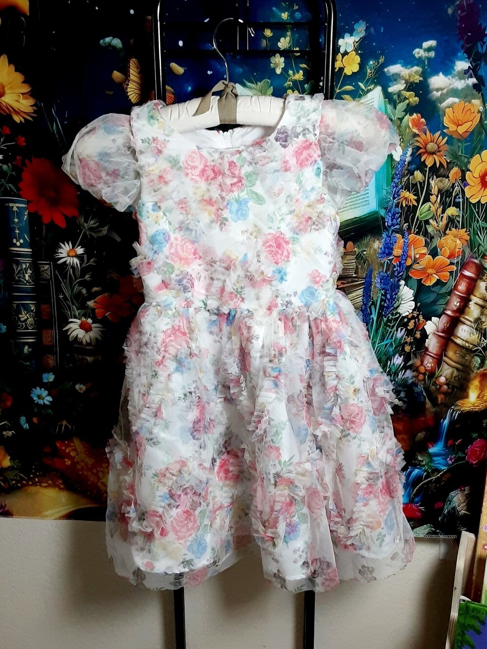 Kensie Floral Ruffle Girls Dress 8